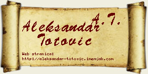 Aleksandar Totović vizit kartica